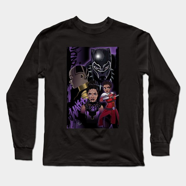 Wakanda Forever Long Sleeve T-Shirt by gwenillustrates